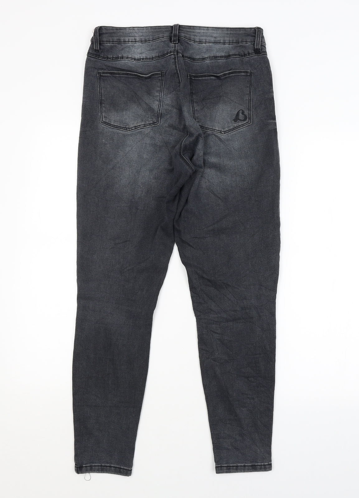 Womens UK Size 12 Preworn Regular Fit Skinny Grey Jeans