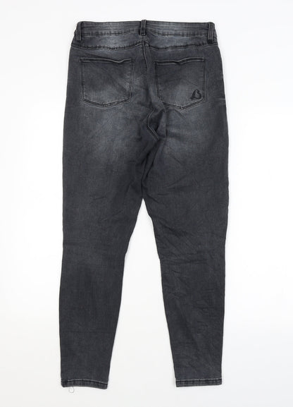 Womens UK Size 12 Preworn Regular Fit Skinny Grey Jeans
