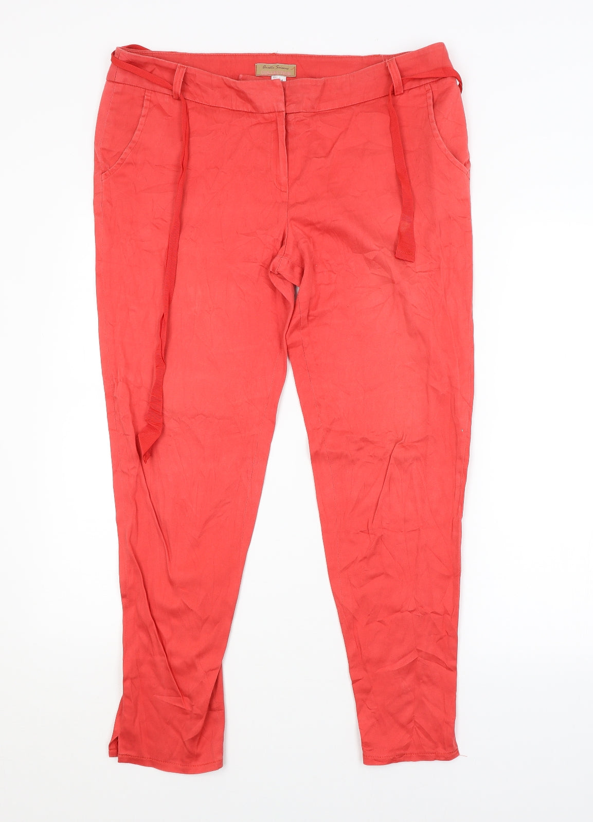 Womens UK Size 16 Preworn Regular Fit  Red Trousers