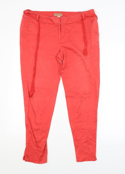 Womens UK Size 16 Preworn Regular Fit  Red Trousers