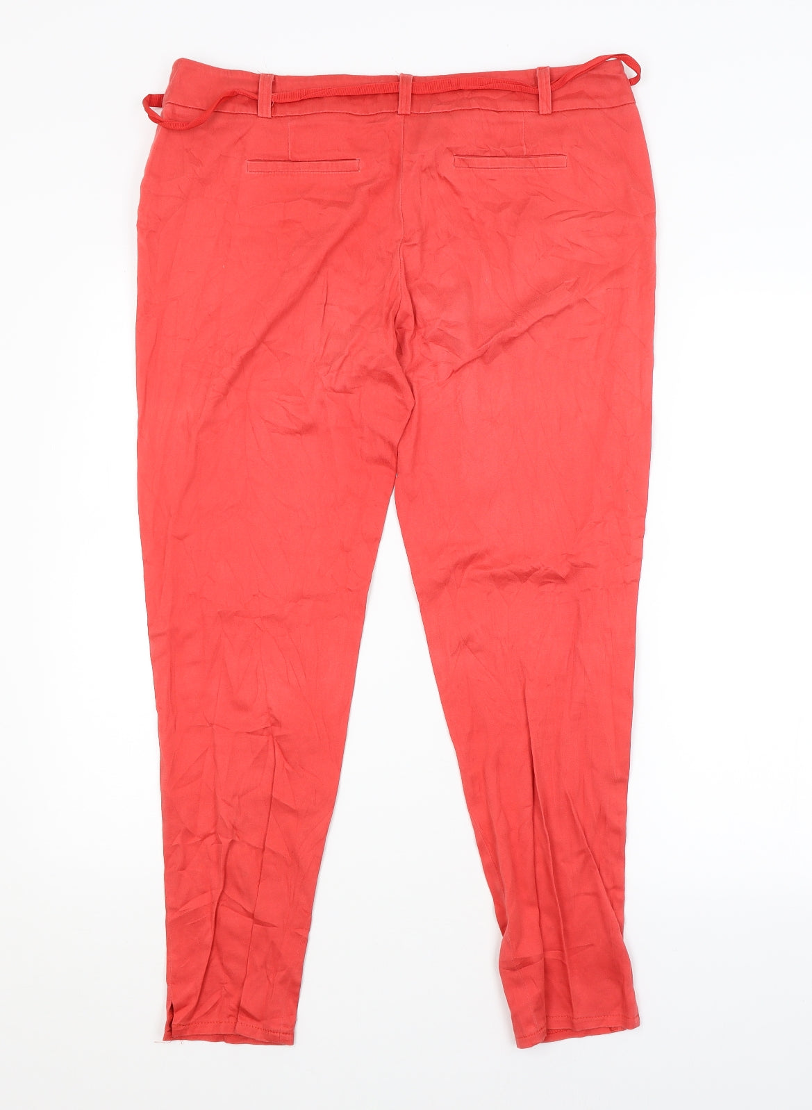 Womens UK Size 16 Preworn Regular Fit  Red Trousers