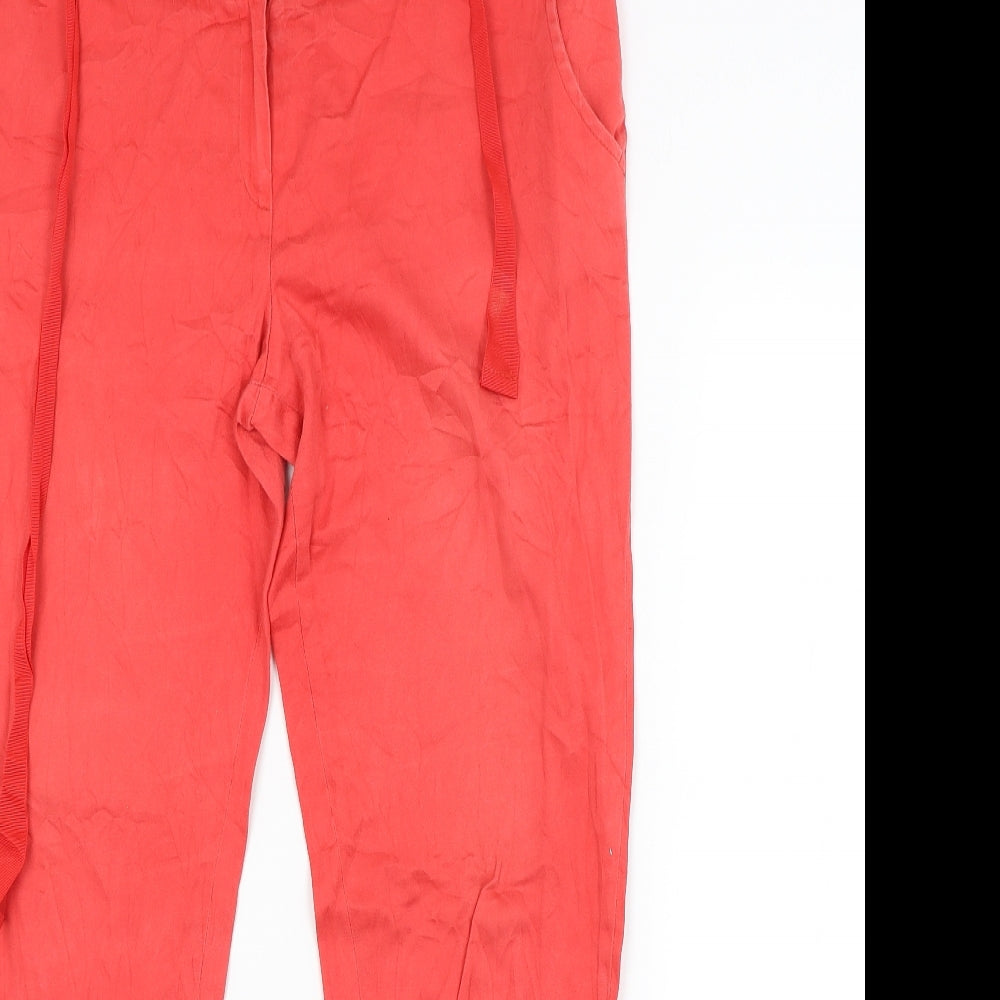 Womens UK Size 16 Preworn Regular Fit  Red Trousers