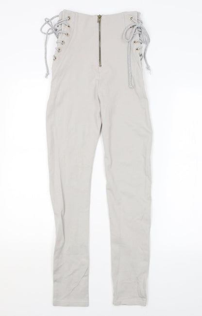 Womens UK Size M Preworn Regular Fit  Grey Trousers