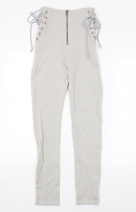 Womens UK Size M Preworn Regular Fit  Grey Trousers