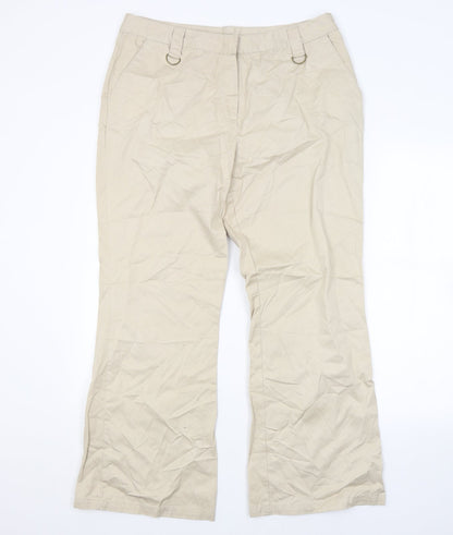 Womens UK Size 16 Papaya Regular Fit  Beige Trousers