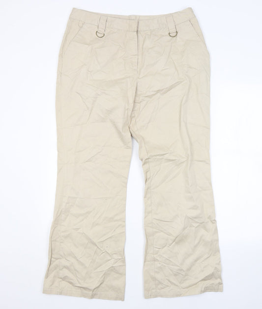 Womens UK Size 16 Papaya Regular Fit  Beige Trousers