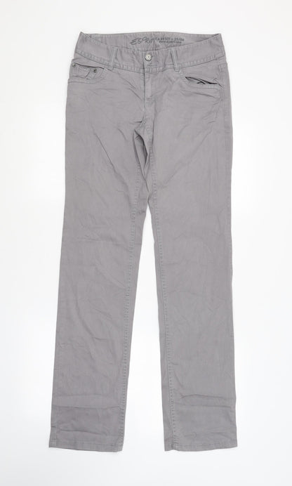 Womens UK Size 8 Preworn Regular Fit Chino Grey Trousers
