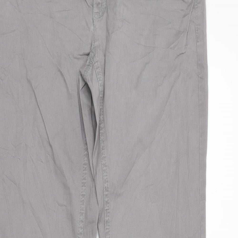 Womens UK Size 8 Preworn Regular Fit Chino Grey Trousers