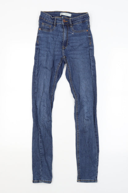Womens UK Size XS Preworn Regular Fit Skinny Blue Jeans