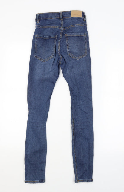 Womens UK Size XS Preworn Regular Fit Skinny Blue Jeans