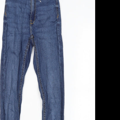 Womens UK Size XS Preworn Regular Fit Skinny Blue Jeans