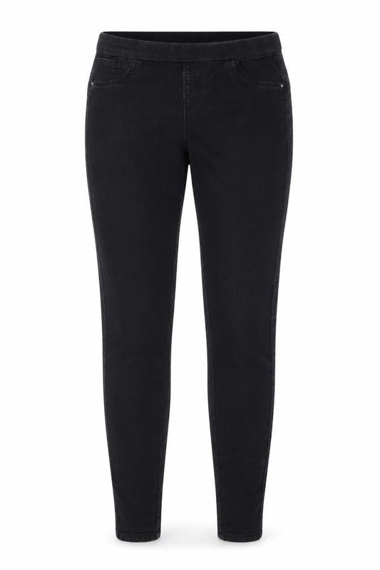 Front view of DENIM CO. women’s black jegging jeans, size UK 12, 31-inch leg