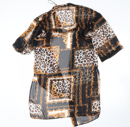 Womens UK Size S New Look Multicoloured Wrap Blouse