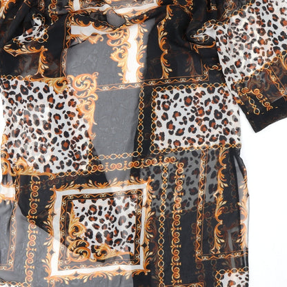Womens UK Size S New Look Multicoloured Wrap Blouse