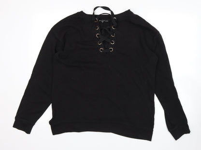 Womens Black   Pullover Sweatshirt Size M