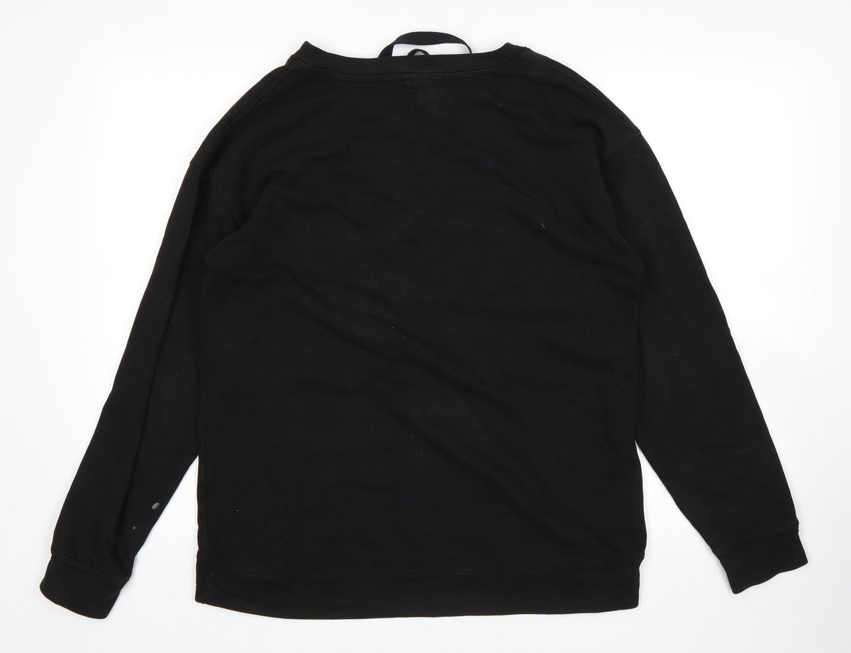 Womens Black   Pullover Sweatshirt Size M