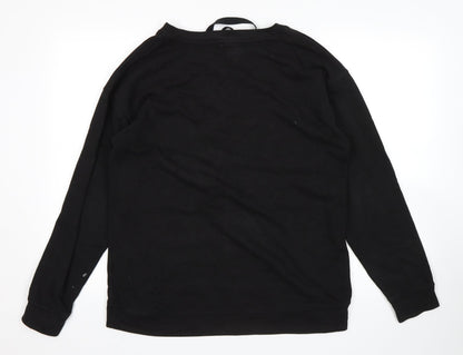 Womens Black   Pullover Sweatshirt Size M
