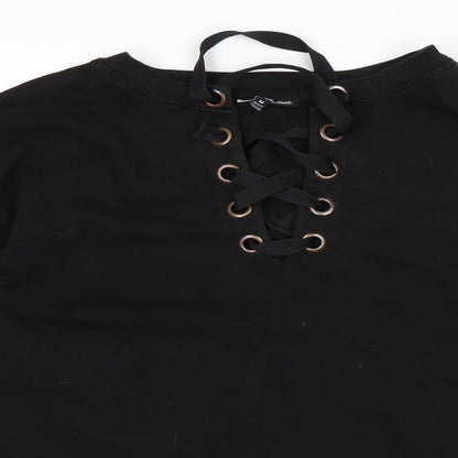Womens Black   Pullover Sweatshirt Size M