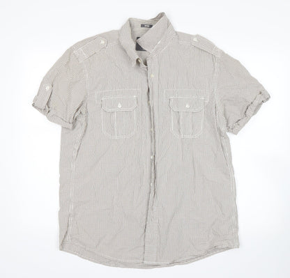 Mens UK Size L H&M Multicoloured  Button-Up Short Sleeve Casual Shirt