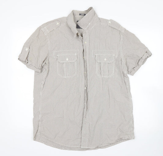 Mens UK Size L H&M Multicoloured  Button-Up Short Sleeve Casual Shirt