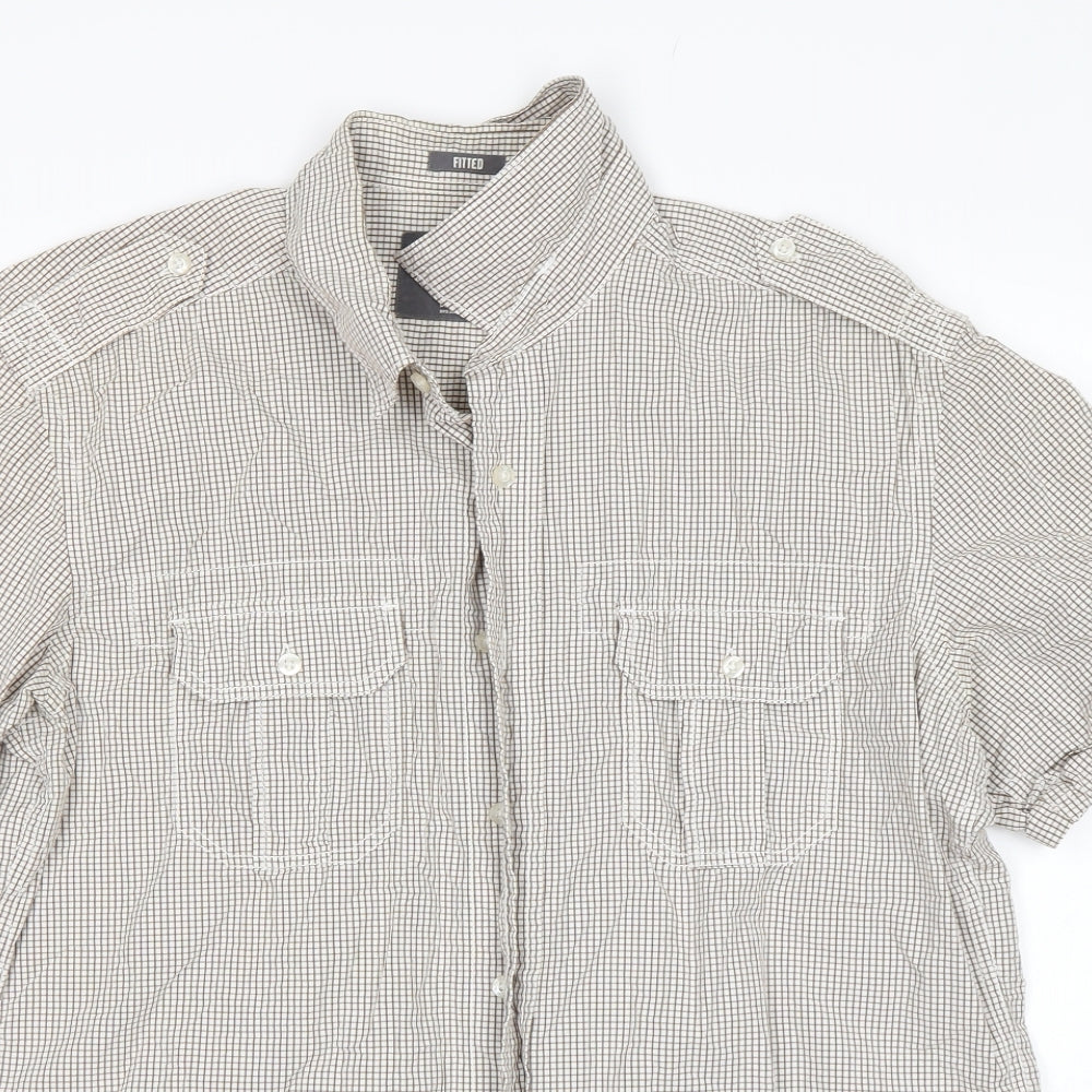 Mens UK Size L H&M Multicoloured  Button-Up Short Sleeve Casual Shirt