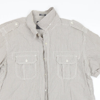 Mens UK Size L H&M Multicoloured  Button-Up Short Sleeve Casual Shirt