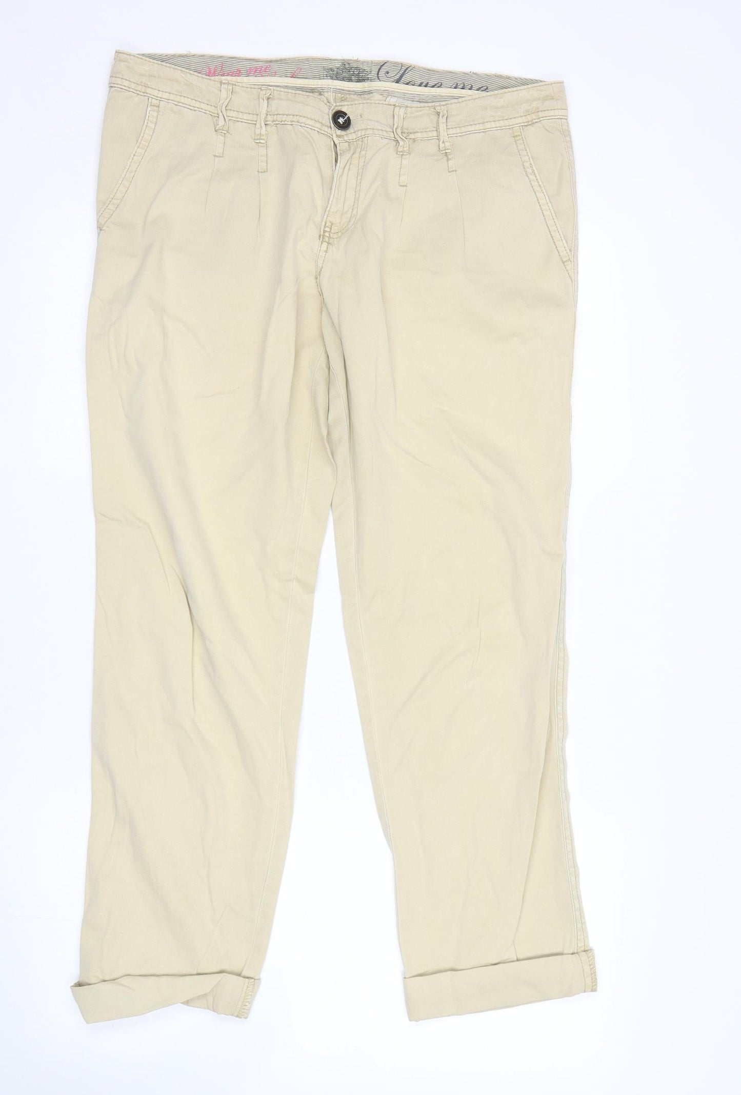 New Look Womens Beige   Boyfriend Jeans Size 14 L27 in