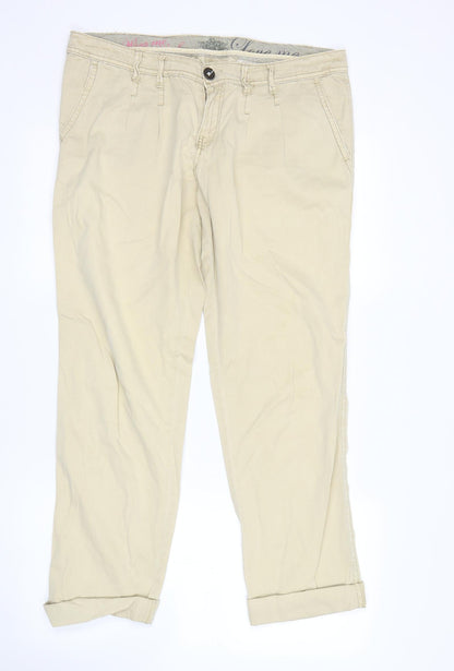 New Look Womens Beige   Boyfriend Jeans Size 14 L27 in