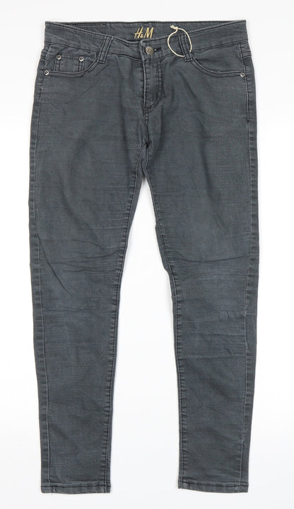 Womens UK Size 32 in H&M Regular Fit Skinny Grey Jeans