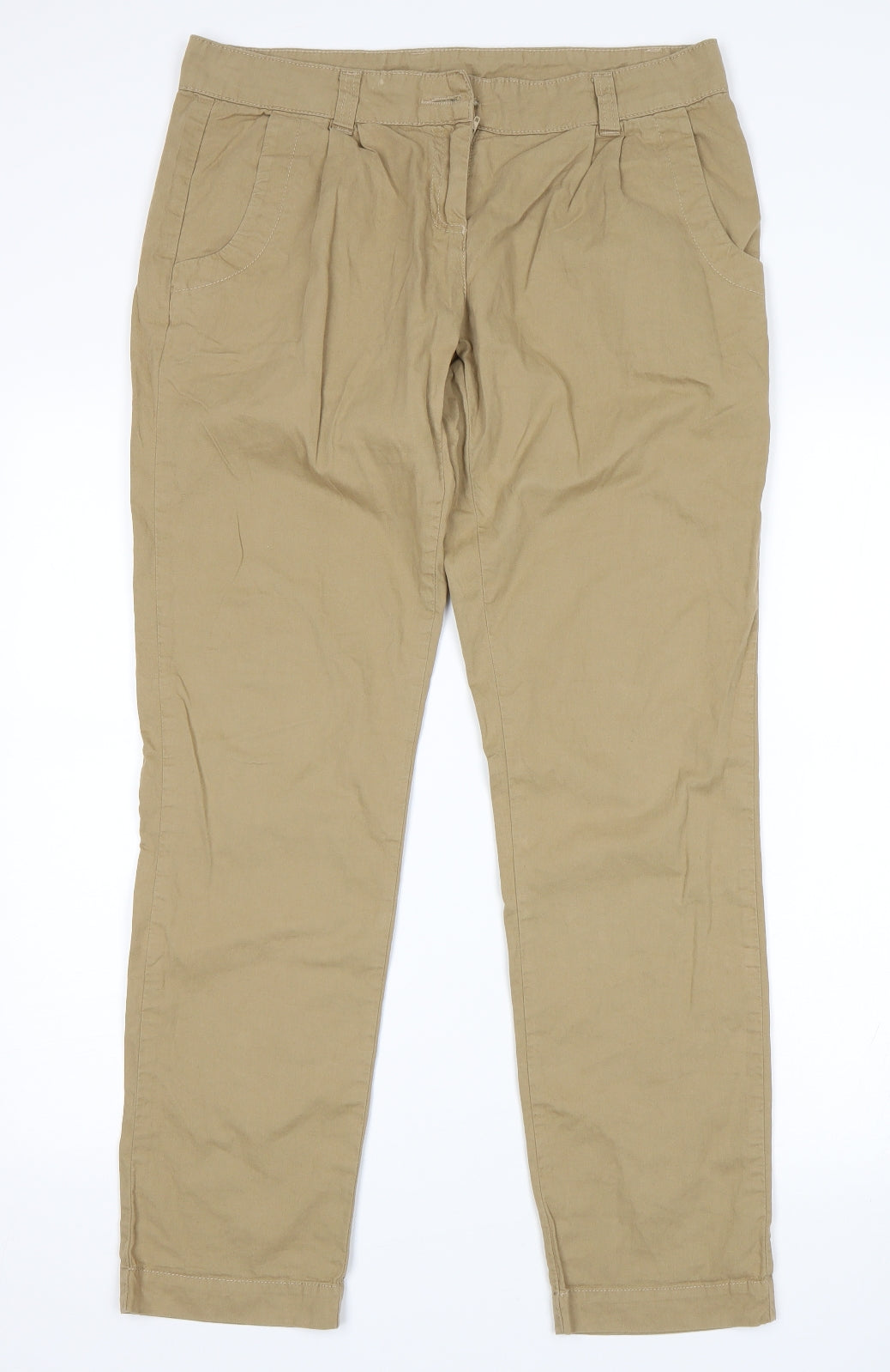 Womens UK Size 10 Internacionale Regular Fit Chino Beige Trousers