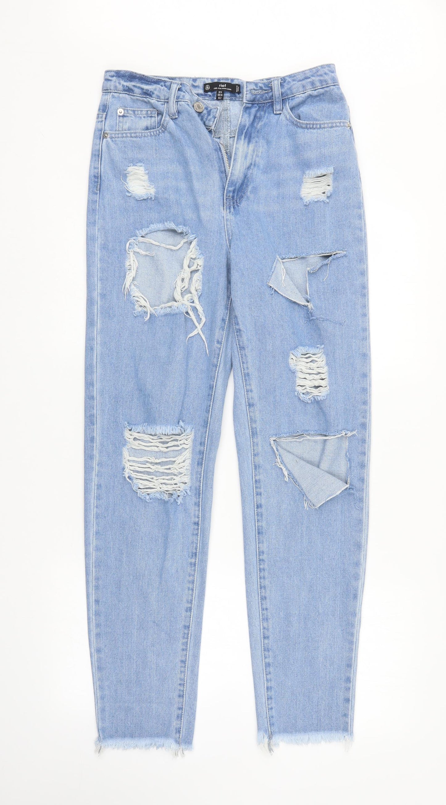 riot Womens Blue  Denim Mom Jeans Size 6 L29 in