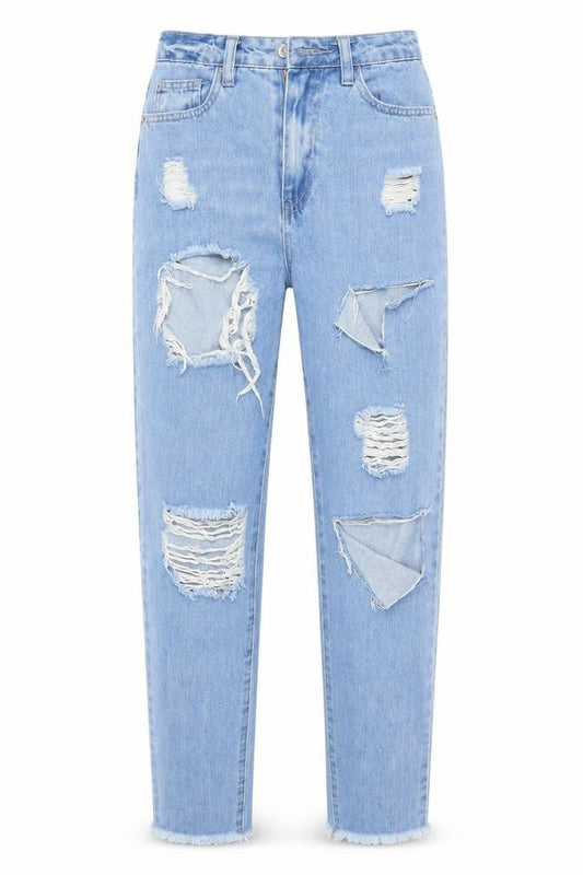 Womens UK Size 6 riot Regular Fit Mom Blue Jeans