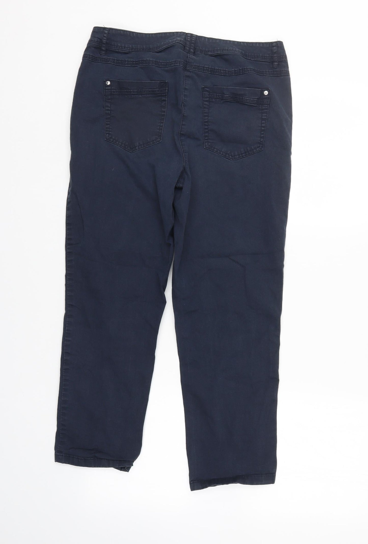 Womens UK Size 10 Canda Regular Fit Cropped Blue Jeans