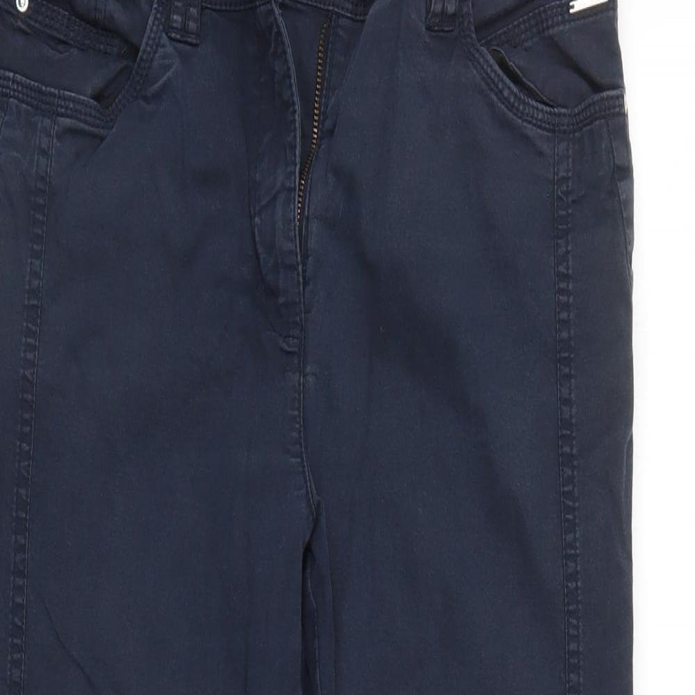 Womens UK Size 10 Canda Regular Fit Cropped Blue Jeans