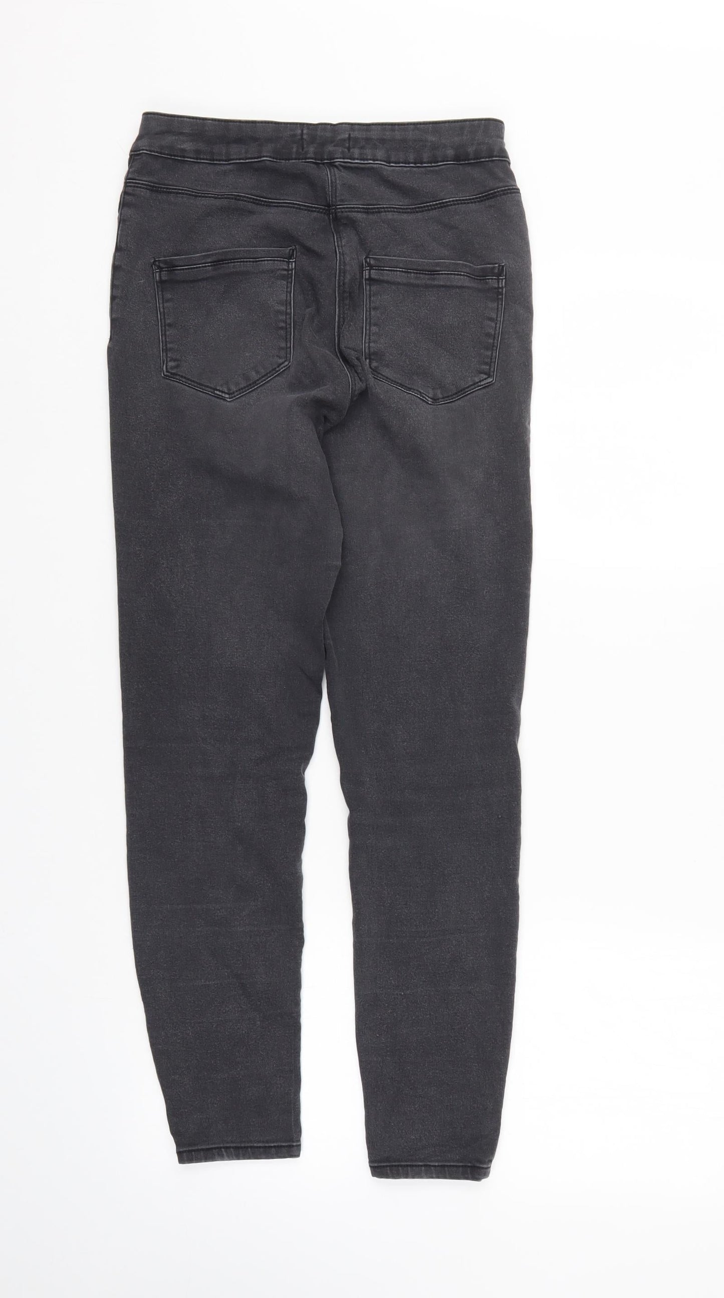 Womens UK Size 10 Papaya Regular Fit Tapered Black Jeans