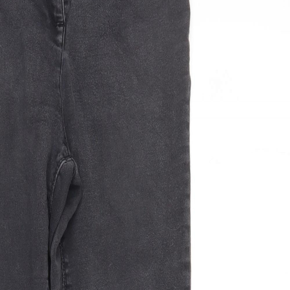 Womens UK Size 10 Papaya Regular Fit Tapered Black Jeans