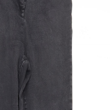 Womens UK Size 10 Papaya Regular Fit Tapered Black Jeans