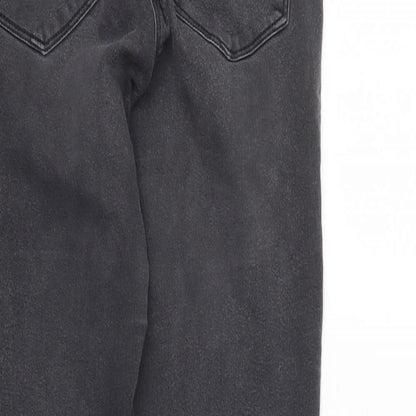 Womens UK Size 10 Papaya Regular Fit Tapered Black Jeans