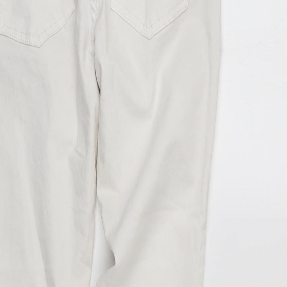 Select Womens White Floral Denim Straight Jeans Size 10 L28 in