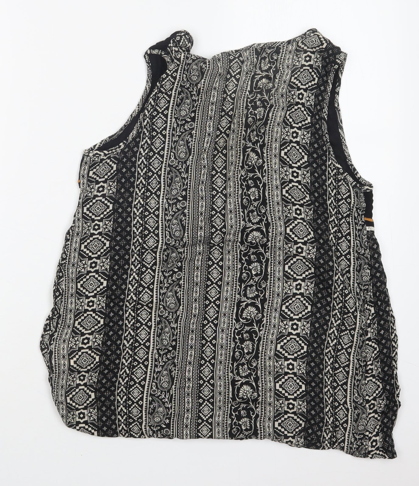 Womens UK Size 8 Peacocks Black Basic Blouse