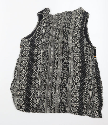 Womens UK Size 8 Peacocks Black Basic Blouse