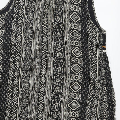 Womens UK Size 8 Peacocks Black Basic Blouse