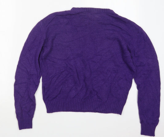 Divided by H&M Womens Purple  Knit Pullover Jumper Size XS