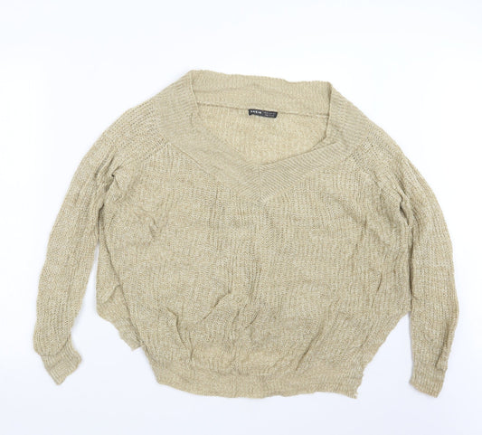 SheIn Womens Beige  Knit Pullover Jumper Size M