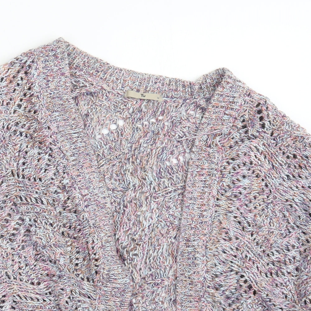 TU Womens Purple  Knit Cardigan Jumper Size 12