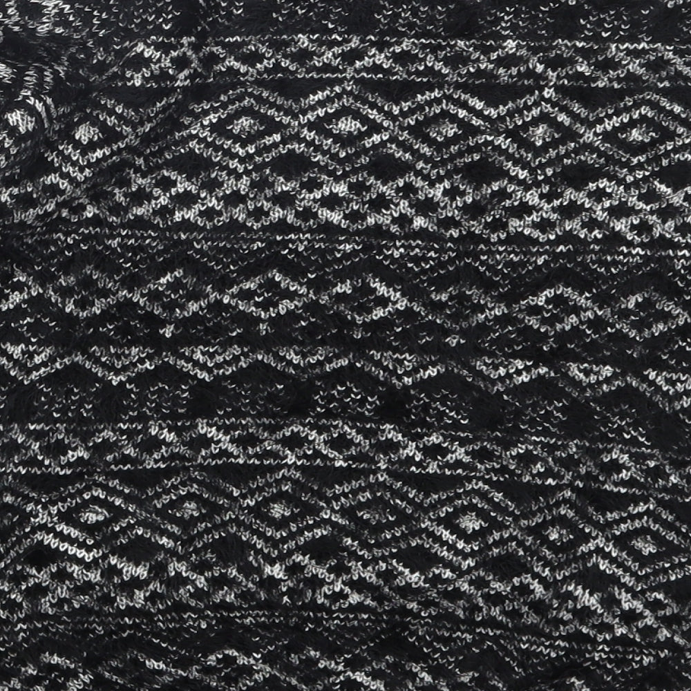 C&A Womens Black Geometric  Pullover Jumper Size XS