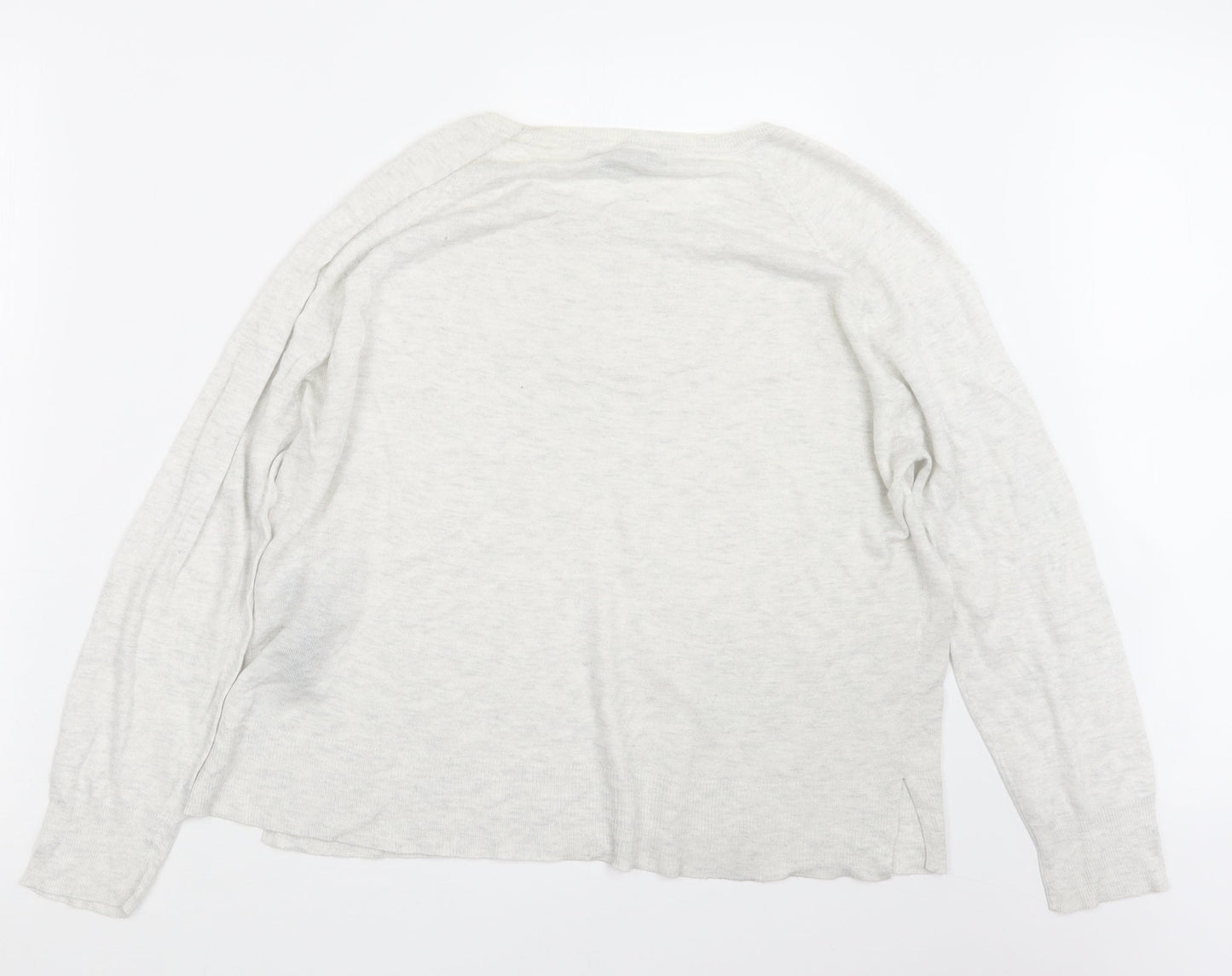 Womens UK Size L Zara Knit White Pullover Jumper