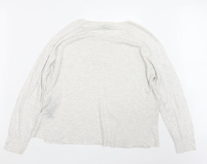 Womens UK Size L Zara Knit White Pullover Jumper