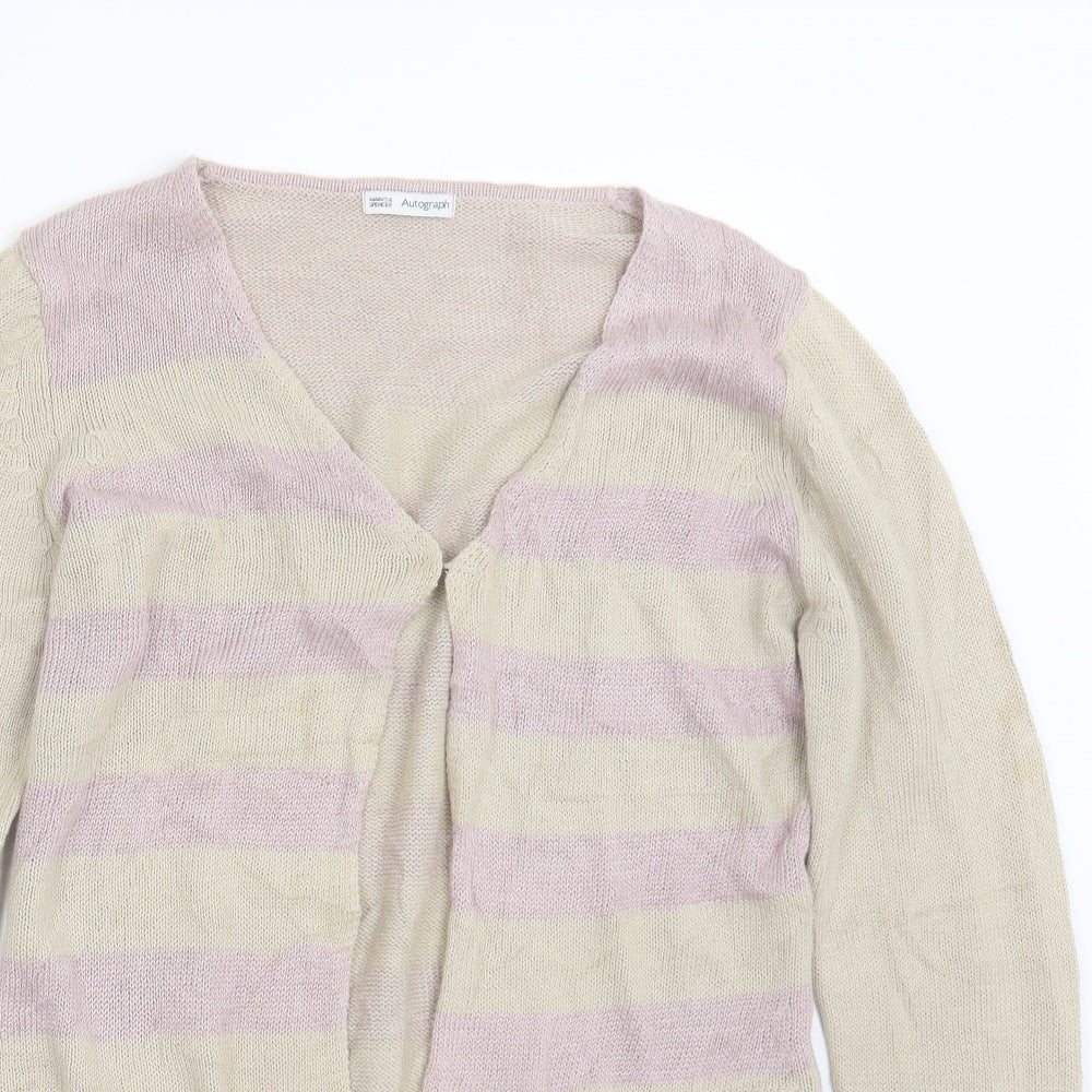 Autograph Womens Beige  Knit Cardigan Jumper Size S