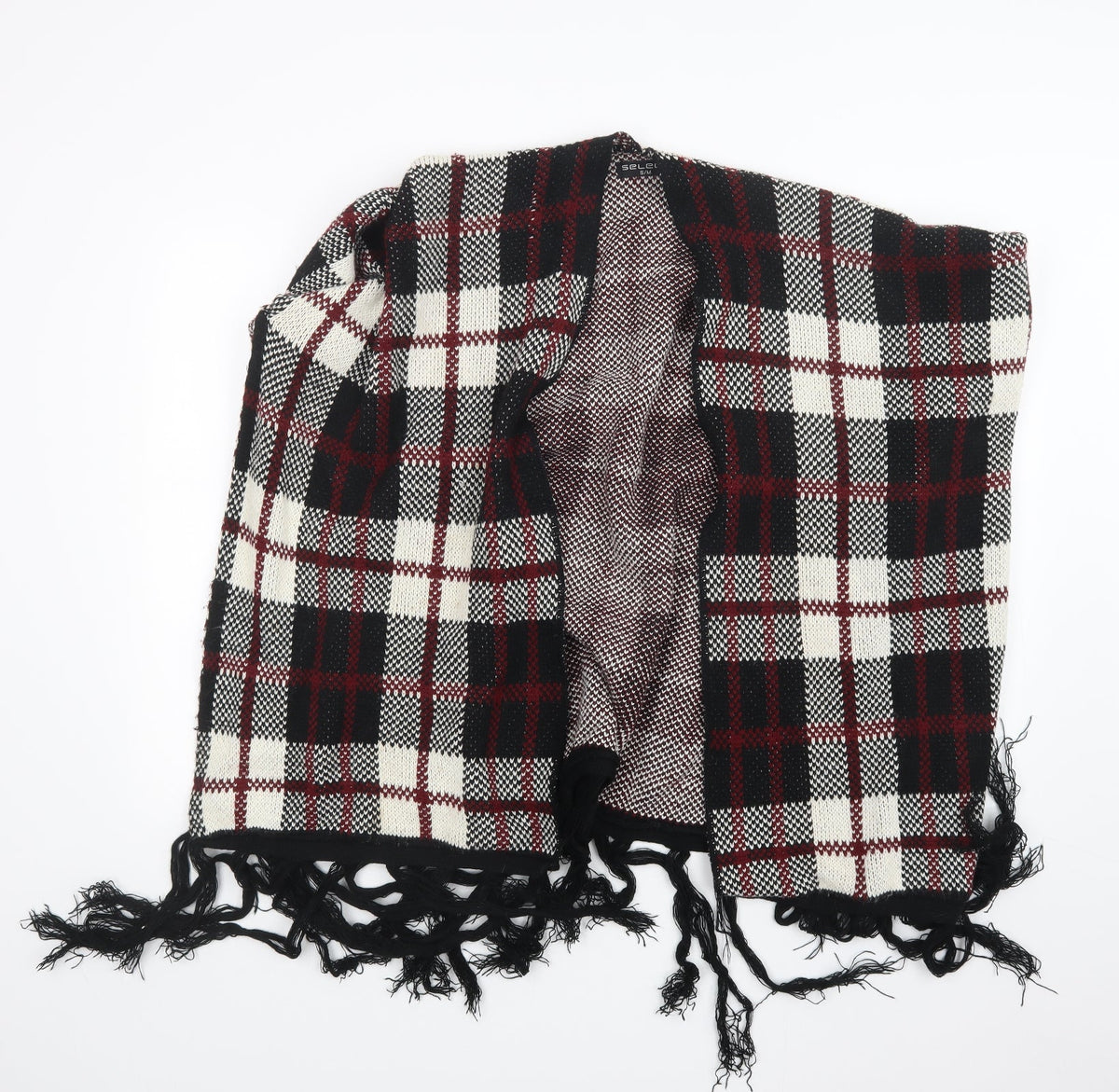 Select Womens Black Check Knit  Shawl/Wrap